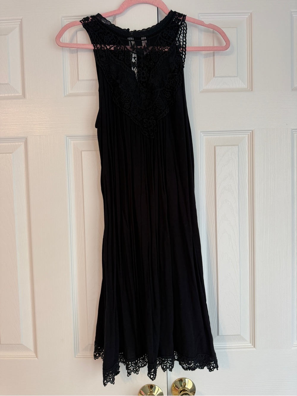 Xhilaration Black Crochet Yoke Mini Dress